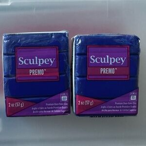 2 x 2oz Sculpey Premo Ultramarine Blue Oven Bake Clay